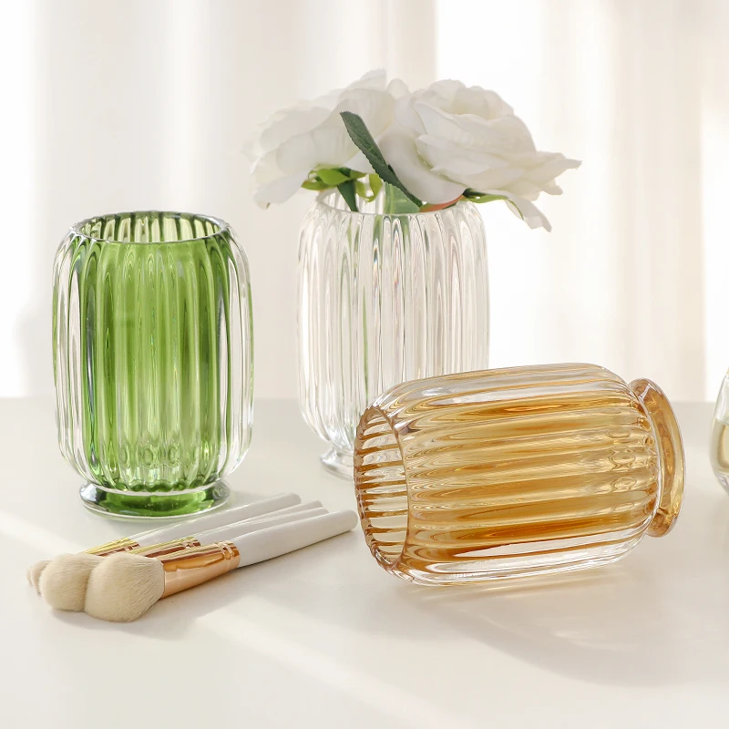 Desktop Glass Makeup Brushes Holder Makeup Storage Box Lipstick Nail Polish Jewelry Display Holder Cosmetic Organizer Box 5
