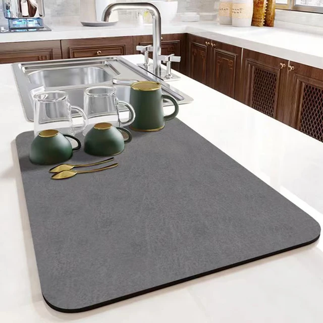 Technology Cloth Drain Pad Rubber Dish Drying Mat Super Absorbent Drainer  Mats Tableware Bottle Rugs Kitchen Dinnerware Placemat - AliExpress