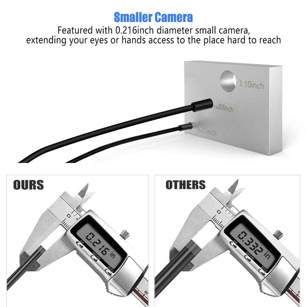ANCEL-Caméra d'inspection endoscopique HD W655, 5.5mm, Wi-Fi, HD, étanche, 1080P, 6500K, 5.5mm, EAU Android, iOS, PC – Image 4