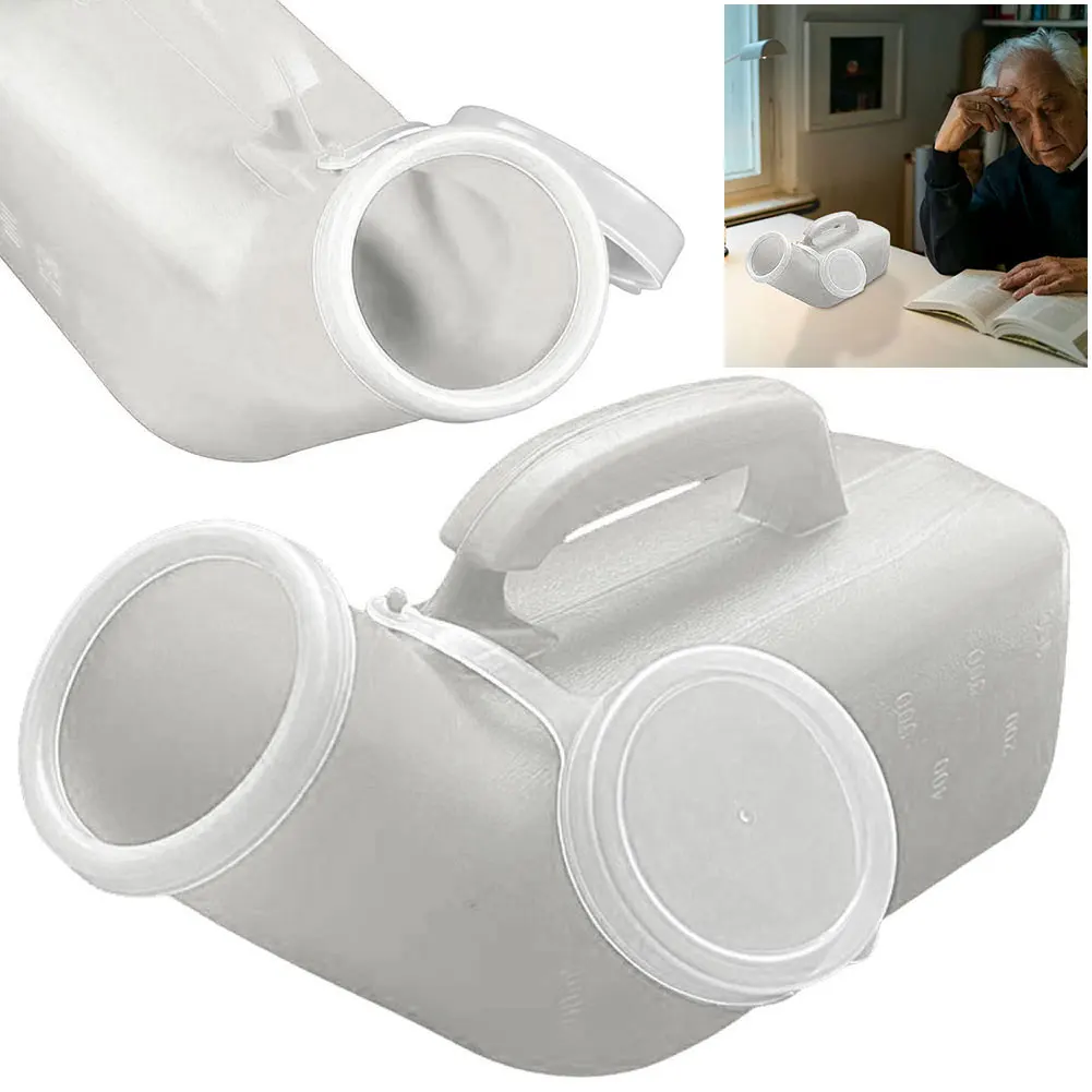 1200ml Urinals for Men Spill Proof Pee Bottle Plastic Mens Bedpan Bottle with Lid for Car Elderly and Incontinence