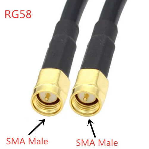 RG58 Cable 50 Ohm RP-SMA/SMA Male to SMA Male & Female connector Coaxial Extension Jumper Cable