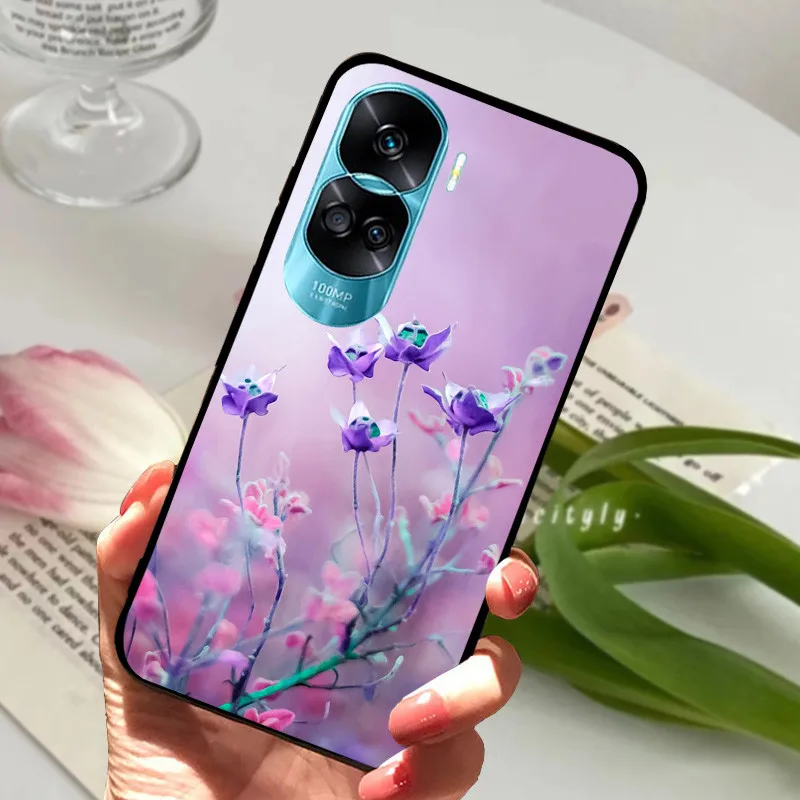 Sleek Black Silicone Soft Painted Protective Case