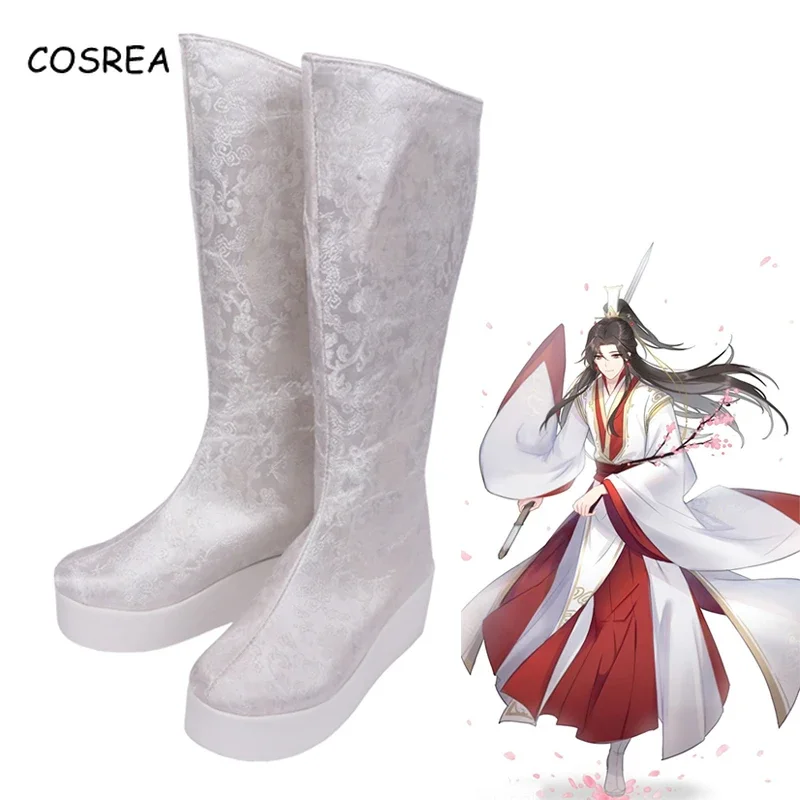 

Tian Guan Fu anime cosplay shoes tho Lian white boots Hua Cheng black high heels shoes xielian Halloween props MEN'S BOOTS