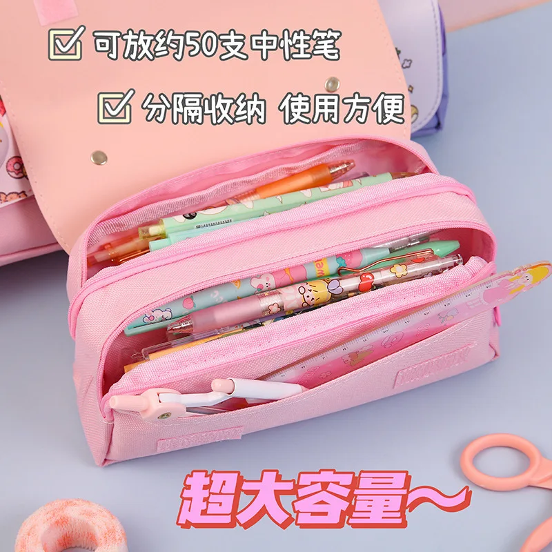 산리오 헬로 키티 쿠로미 파차코 연필 케이스, 여아용 대용량 연필 가방, 펜 박스, 사무실 학생 문구, 학용품