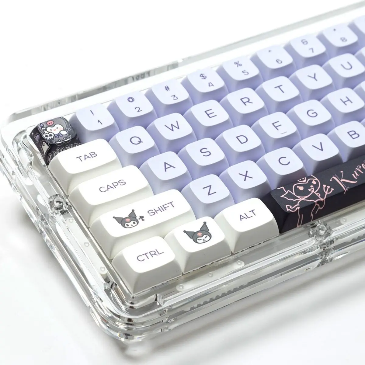 Фото Мультяшный милый Kuromi Cinnamoroll PBT персональный хвост игровой каучук XDA высота для Cherry MX механическая клавиатура колпачок для клавиатуры №5