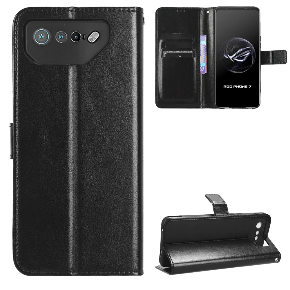 Per Asus Rog Phone 7 Ultimat Case Luxury Flip Pu Leather Wallet Lanyard Stand Case Per Asus Rog Phone7 Rog7 Phone Bag