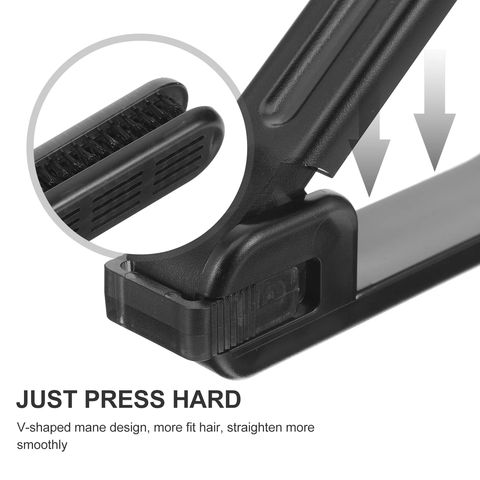 Double Sided Anti Static Straightening Hair Ironing Comb Clamp Brush For Hair Straightener Salon Grade V Shaped Heat Resistant