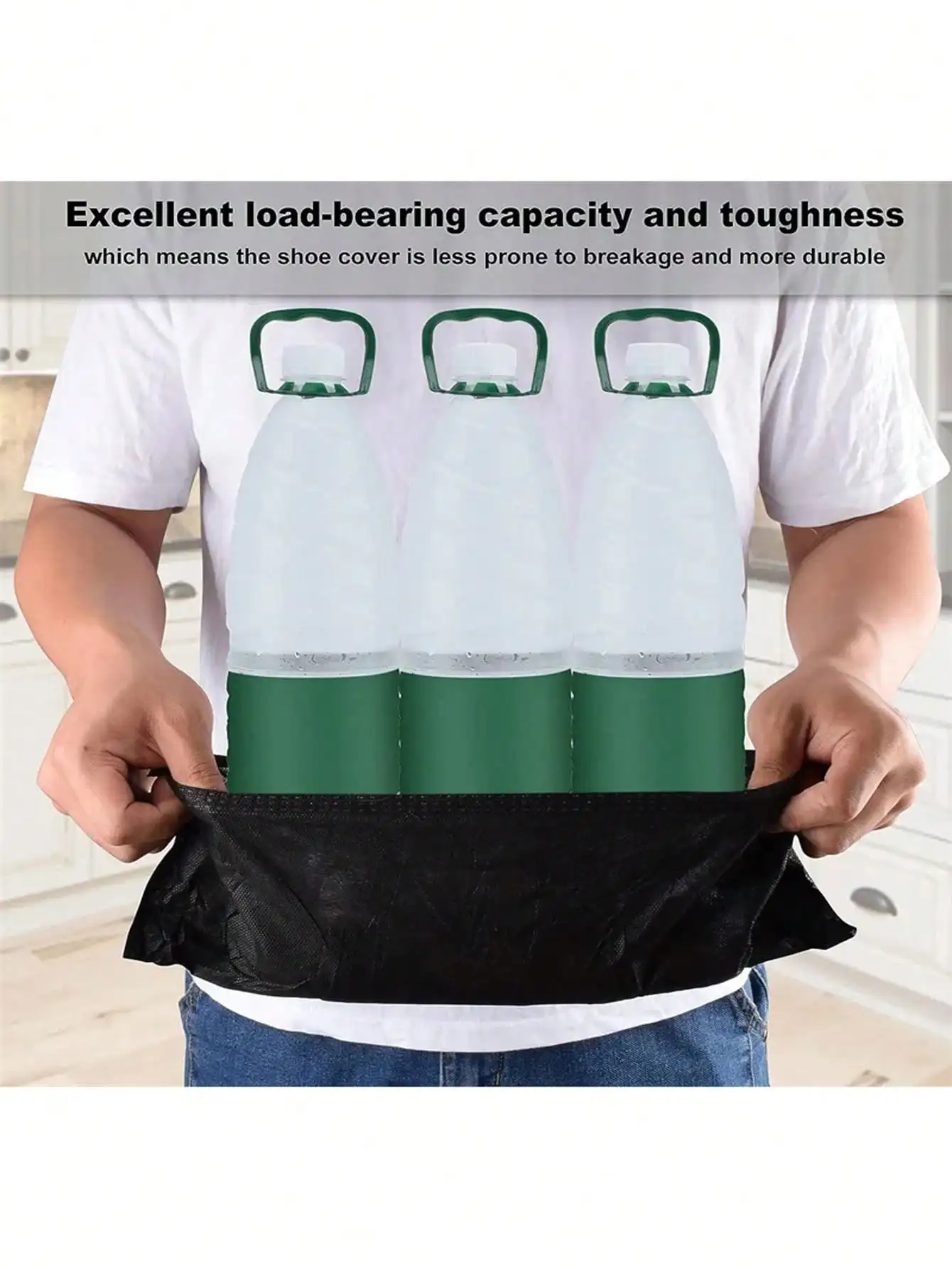 100 piece disposable shoe covers, non-slip shoe covers and boot covers for indoor/outdoor, home and workplace use