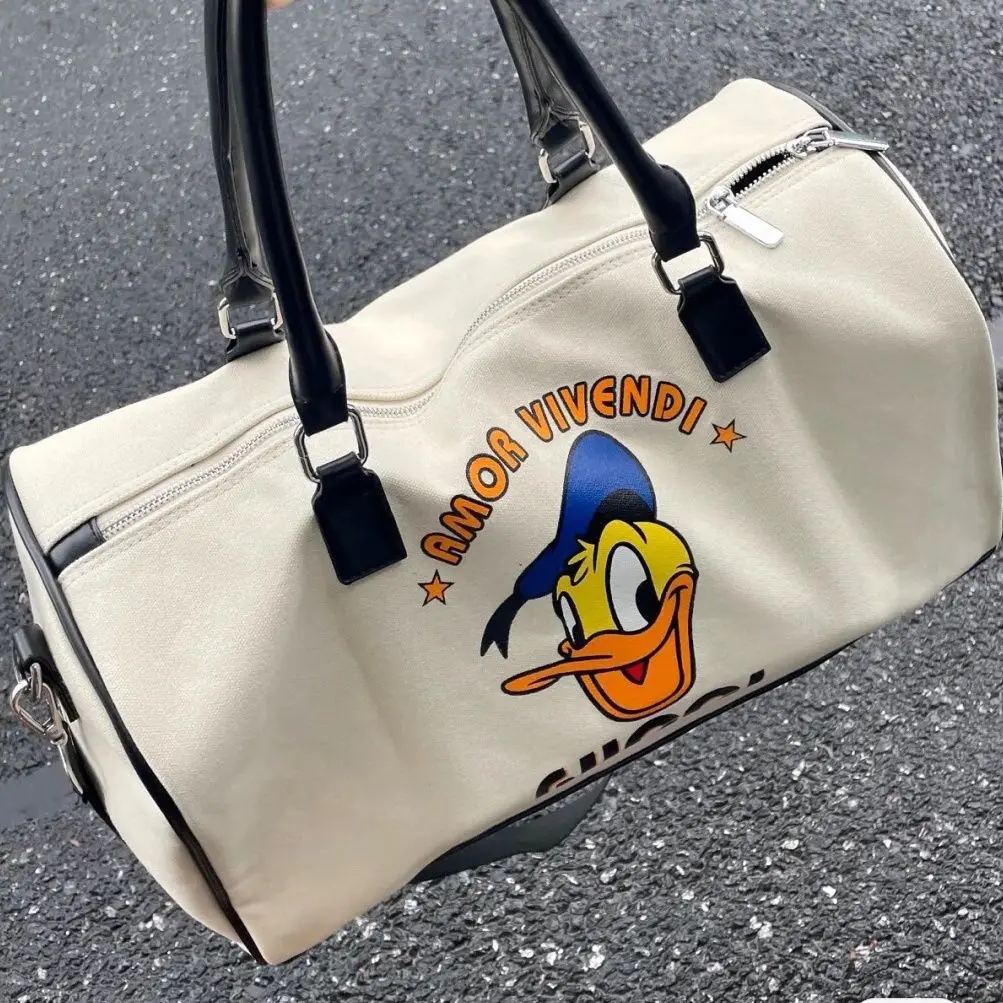 

Disney Gift Wrap Storage Canvas Mickey Printed Travel Bag 2022 Cartoon Large Capacity Travel Fitness Bag Leisure Bags Boarding