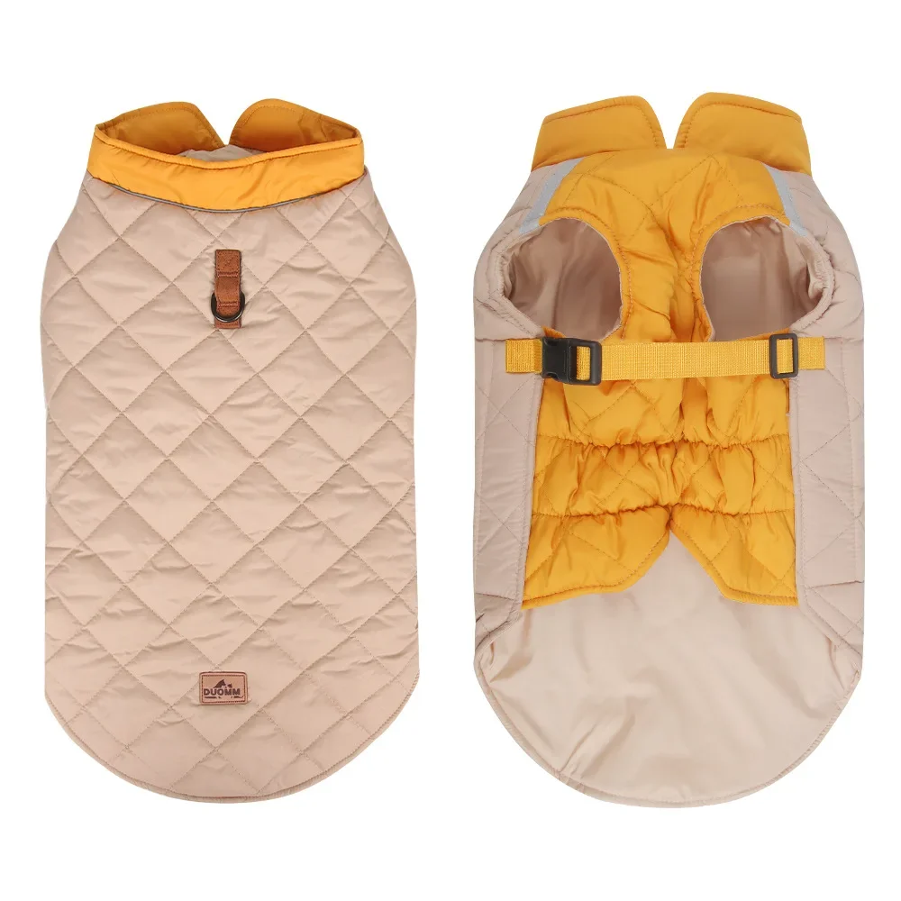 New Winter Pet Dog Clothing Thick Anti Cold Dog Clothing Reflective Cotton Winter Long Back Protection Anti Cold Clothing