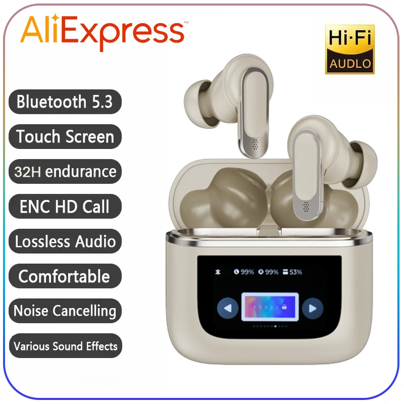 MOUIMI 무선 블루투스 5.3 헤드폰, V8 TWS 이어폰, 액티브 노이즈 감소 이어버드, HD 마이크 통화, JBL 투어 프로 2 헤드셋용 