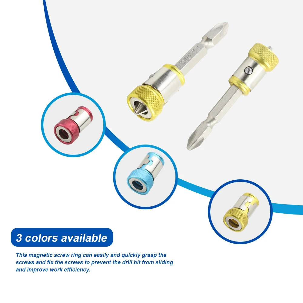 Magnetic Screw Ring Metal Bit Magnetizer Ring Screw Magnetic Holders For 1/4 Inch 6.35 mm Screwdriver