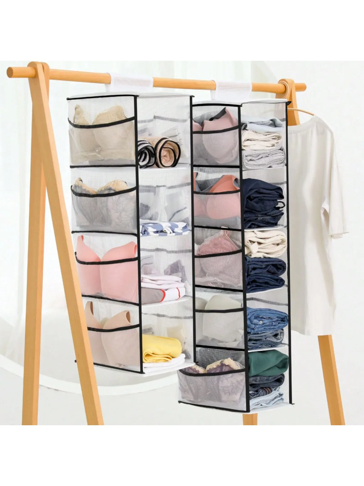 1pcs Underwear Storage Hanging Bag Fabric Closet Hanging Bags Bra Underwear Bags Dormitory Bedside Load Clothes Socks Godware 6