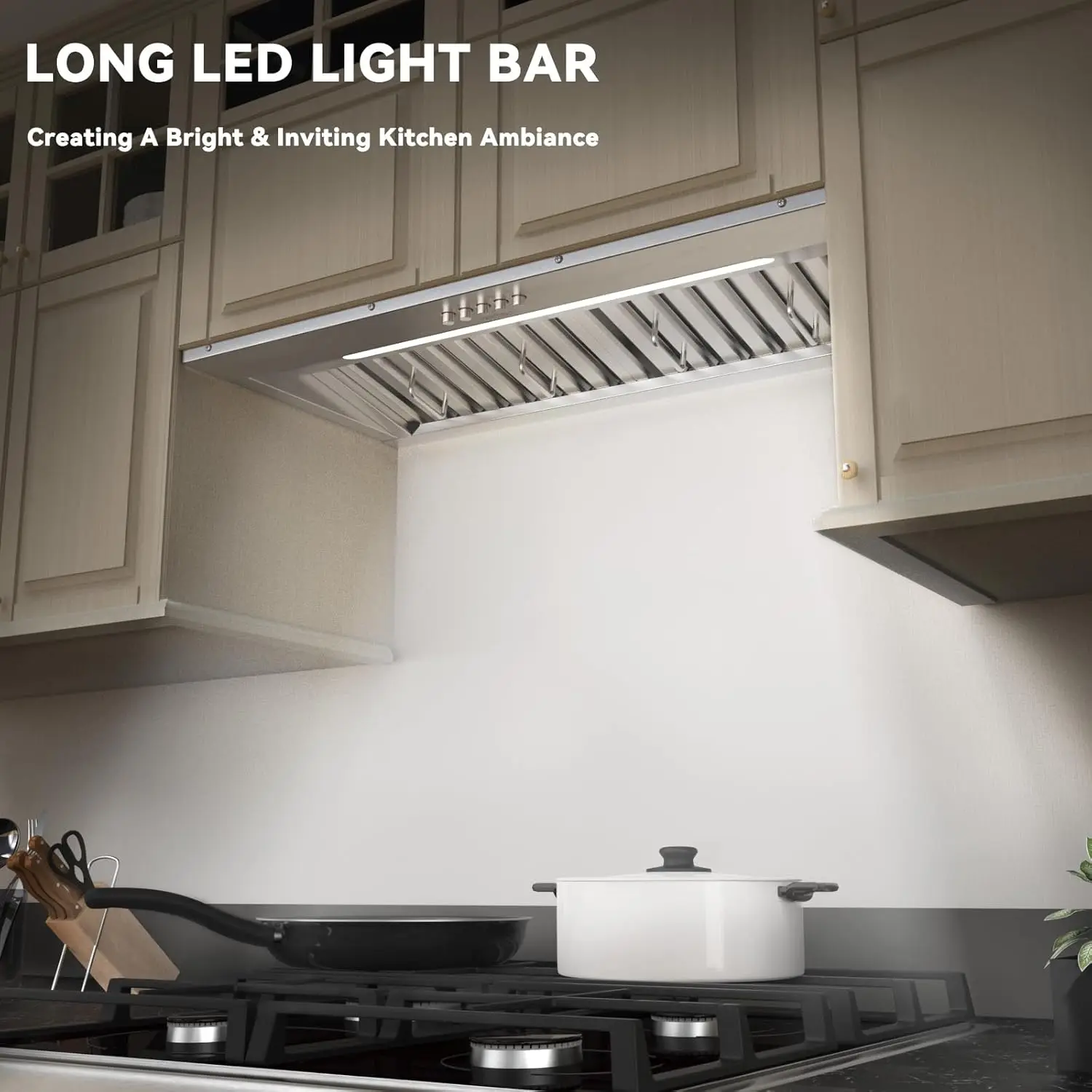 Range Hood with 3 Speed Exhaust Fan, Stainless Steel Range Hoods From