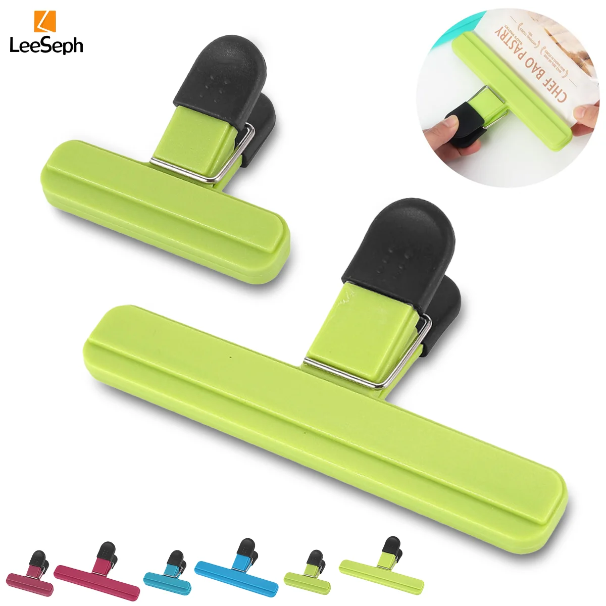 Leeseph Chip Bag Clips Set Bag Sealing Clips Stylish Wide Open Clips for Snacks Bag Bread Paper Kitchen Food Storage sealing clips,bag clips,bread bag clips,kitchen bag clips,storage bag clips