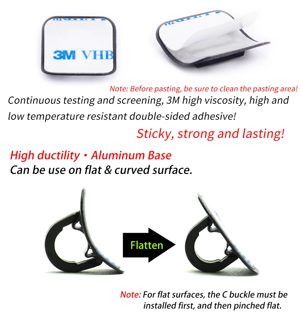 Description Picture 6 of itemMTB Bicycle Shifter Brake Cable Guide Seat Frame C Shape Tubing Fixing Clamp Aluminum Alloy Clip Adhesive Attached Frame Buckle