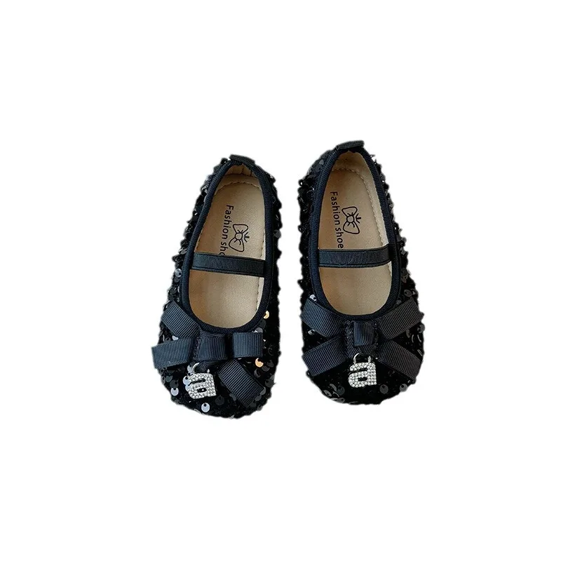 Girl Shoes Sequins Bow Ties Exude Pirncess Shoe Kid Shoe for Girls Baby Girl Shoe Leather Shoes for Girl Zapatos Niña Туфли 2024 5