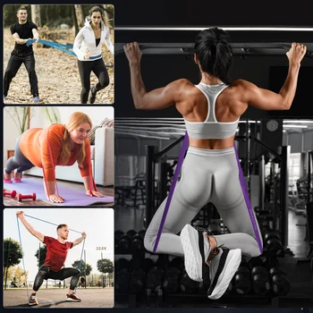 Set of 5 Pull Up Assistance Bands Thick Heavy Duty Resistance Bands Set Exercise Stretch Workout Fitness Band for Body Training 3