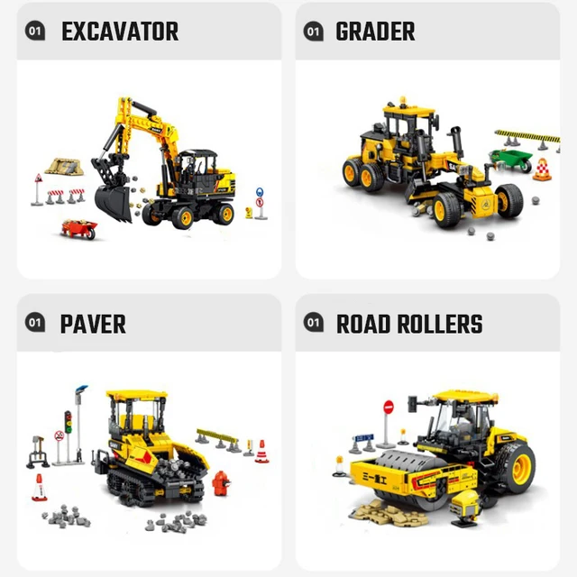 SEMBO 도시 굴삭기 엔지니어링 차량 빌딩 블록 키트: 아이들의 상상력과 창의력을 키우는 교육적 장난감
