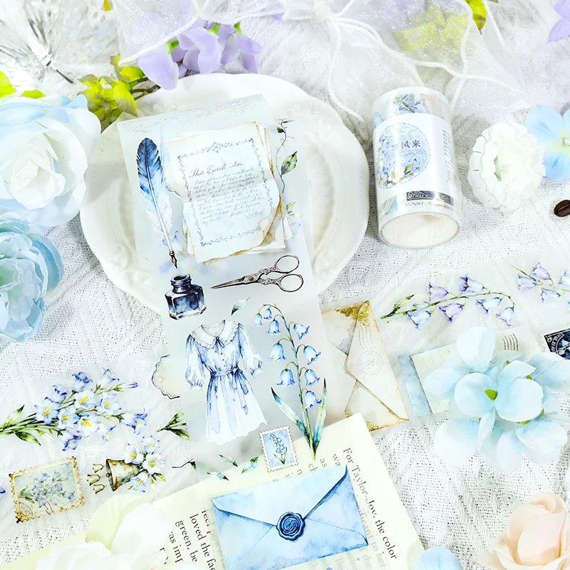 70mm*200cm 빈티지 레이스 꽃 문자 풍경 PET 테이프 크리 에이 티브 DIY 저널 재료 콜라주 스크랩북 편지지