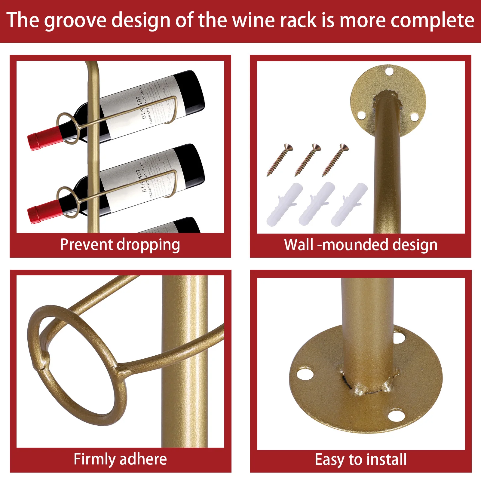 Iron Wall Mounted Wine Rack Holder for 60 Bottles