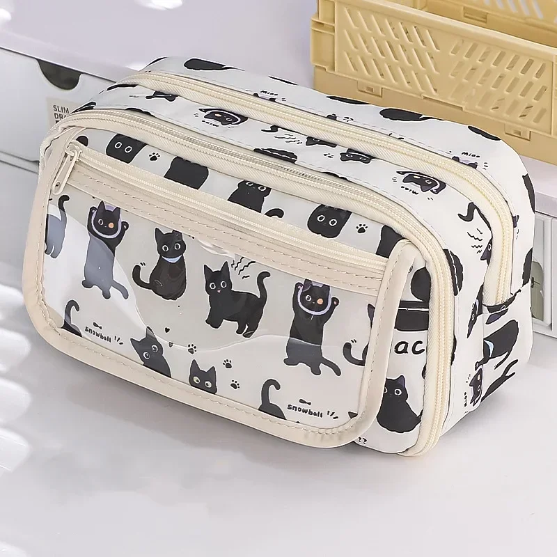 Cute Capybara Pencil Case for Student Cartoon Anime Cat Paw Creative Pencil Bag High Capacity Stationery Storage Bag pencil cases pen storage bag