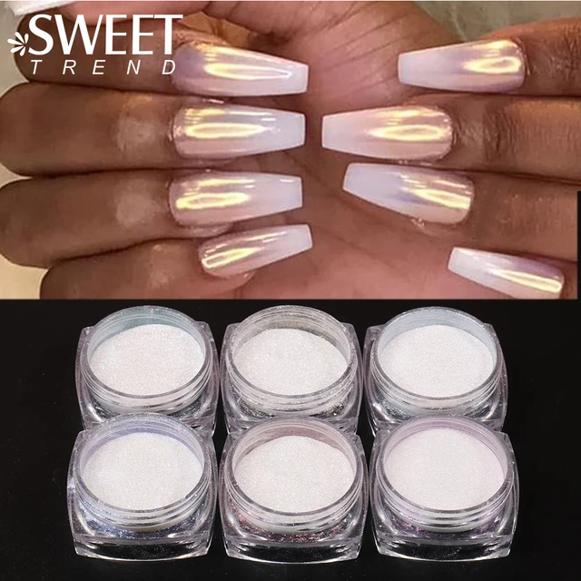 Nail Powder Mermaid Mirror  Chrome Pearl Shell Powder Nail - Mirror Nail  Powder - Aliexpress