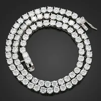 [Tennis Chain] Premium Unisex Moissanite Tennis Necklace for Men Original 925 Sterling Silver Hip Hop Tennis Bracelets for Women 2