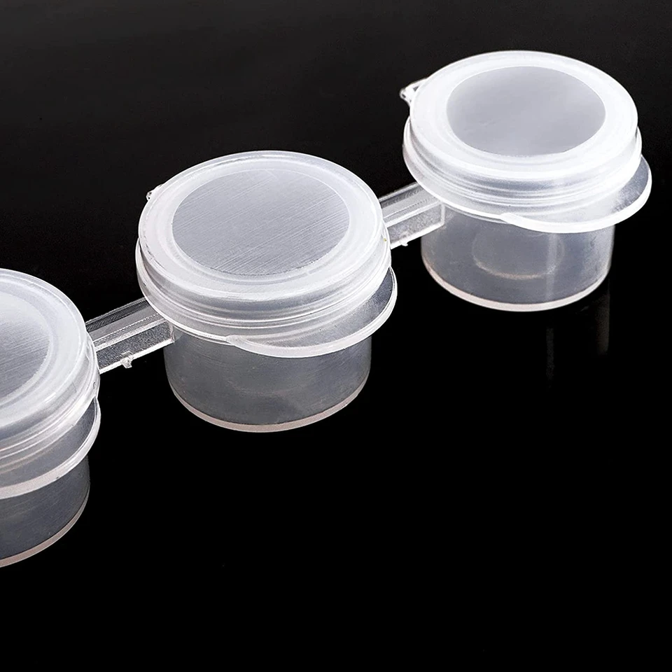 Lot de 150 mini pots de peinture vides transparents pour salles de classe, écoles, peintures, festivals d'art, 25 bandes (3 ml