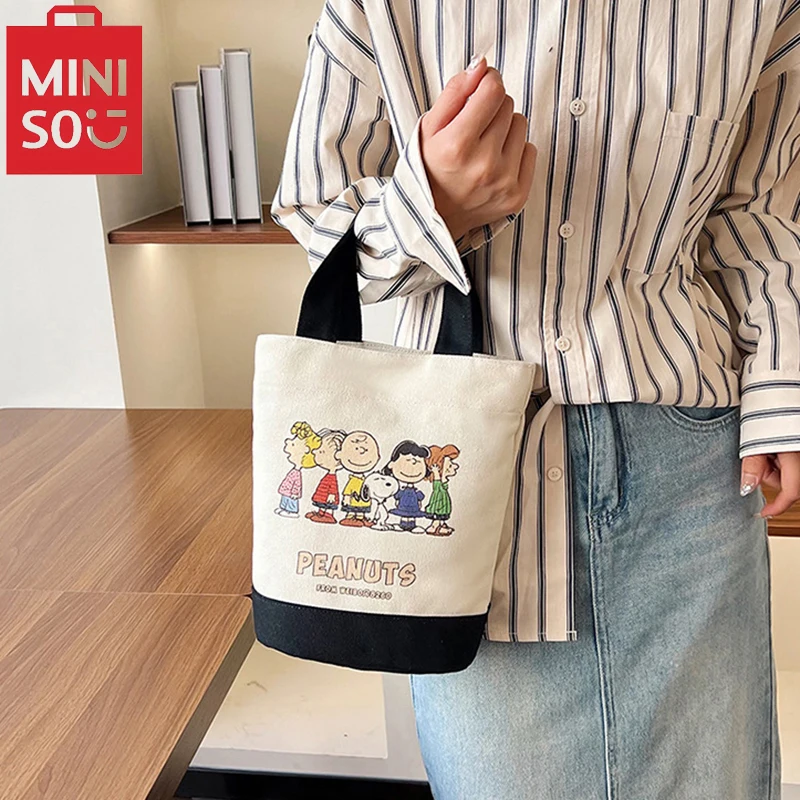 MINISO-Snoopy-Handbag-Women-s-Fashion-Large-Capacity-Bucket-Bag-Printed ...
