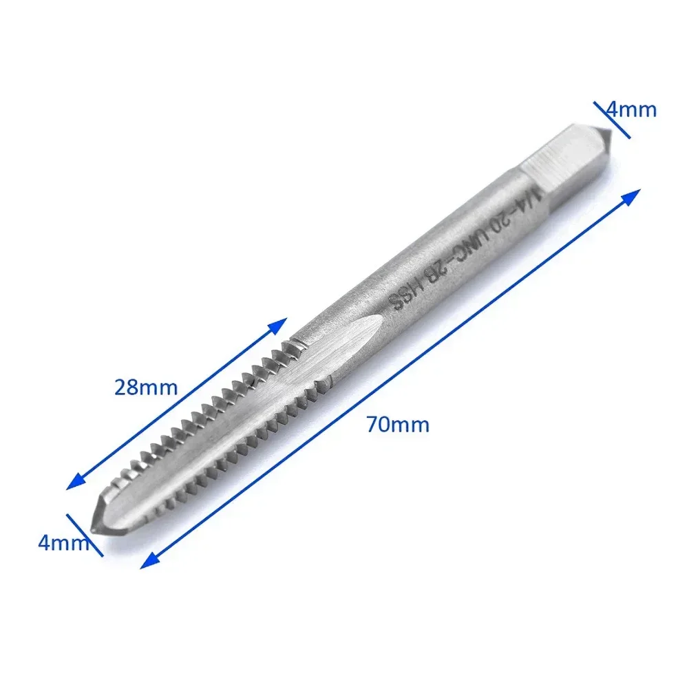 Screw Tap Screw Tap Set Hand Tap And Die Set Hand Tap Tool Set Hand Tap Tool 2pcs 1/4"-20 UNC-2B Taps Machine Thread Tap HSS Right Hand Thread US Screw Tap Drill Machine Plug