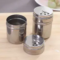 Pot d'assaisonnement polyvalent en acier inoxydable, bouteille de sel et de sucre, couvercle rotatif, Gadgets de cuisine, Shaker à épices, pot à épices 3