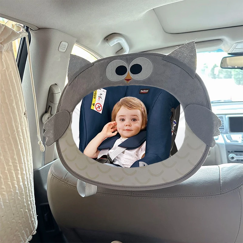 Instagram New Product Cartoon Owl Shark Pattern Car Rearview Mirror Reflector Children's Seat Observation Mirror