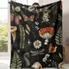 Soft Flannel Sofa Blanket TV Blanket, Soft and Warm Forest Mushroom Pattern Flannel Blanket - Great for home, travel and camping 1