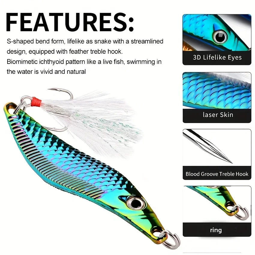 Premium Metal VIB Leech Spinners: Trout Fishing Lures for Night & Saltwater Trolling