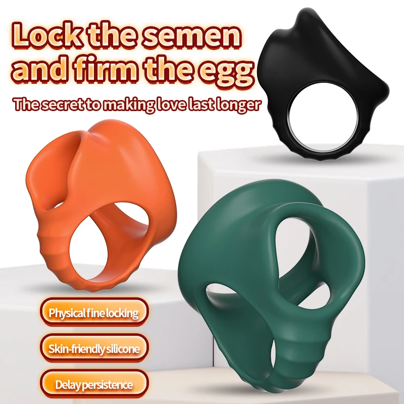 Penis Ring Silicone Semen Lock Ring Male Penis Rings Reusable Delay Ejaculation Lasting Scrotum Lock Ring Sex Toys for Men Adult Products