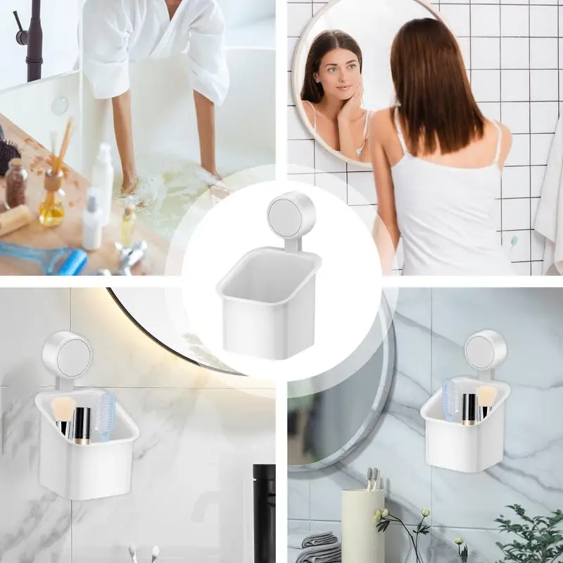 Shower Organizer Suction Cup Wall Mounted Shower Basket Removable Shower Storage For Inside Shower Bathroom Kitchen Drill-Free 5