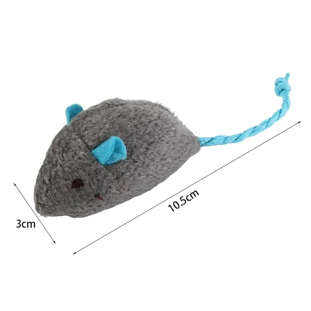 2pcs Funny Plush Soft Interactive Cats Training Toy Simulated Mouse Fake Mice Catnip Toy 4
