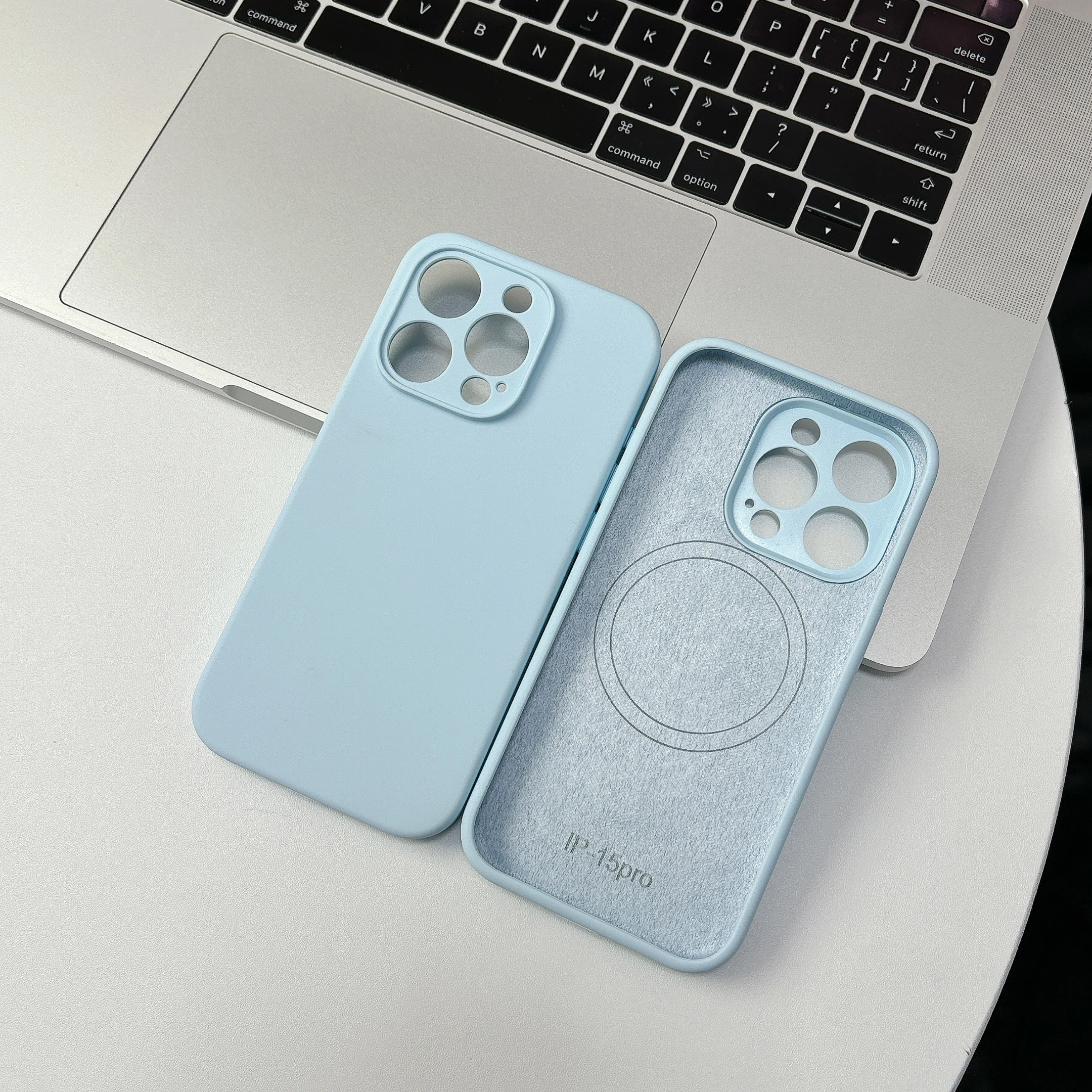 Premium Chinese Red Liquid Silicone Magnetic Case with MagSafe Compatibility, Wireless Charging, and Soft Touch Finish