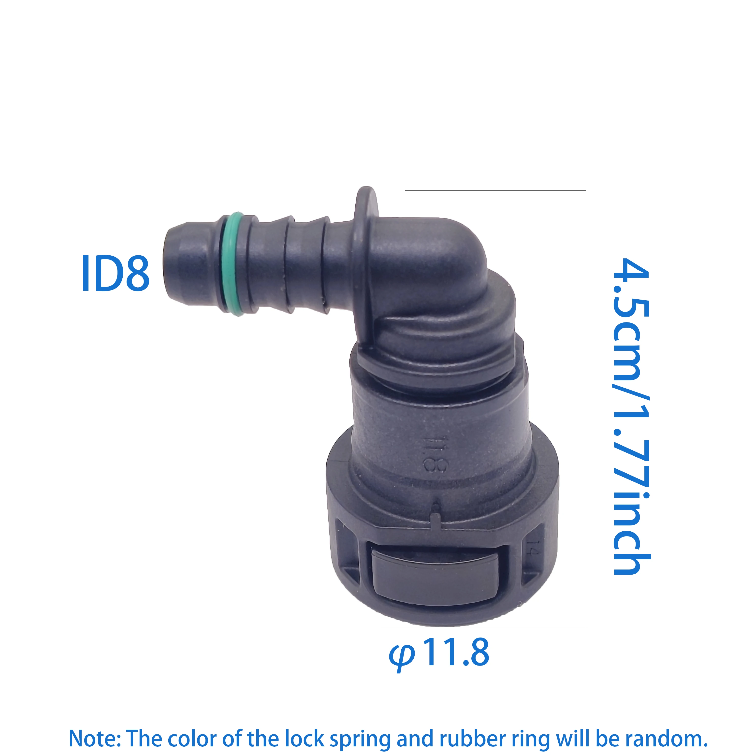 2pcs x 11.8 ID8 90&deg; Female Auto Car Fuel Line Hose Quick Release Connector Carburetor Part