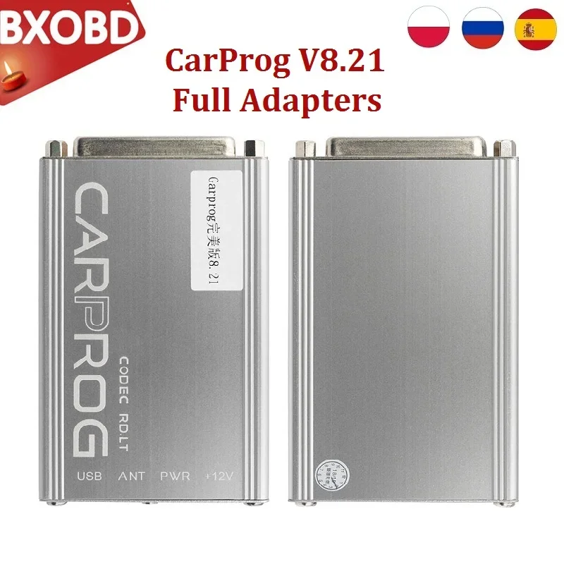 Online V8.21 Carprog Full Adapter V10.93 Car Prog 8.21 with keygen Programmer For Radio/Dash/IMMO/ECU Auto Repair Tool