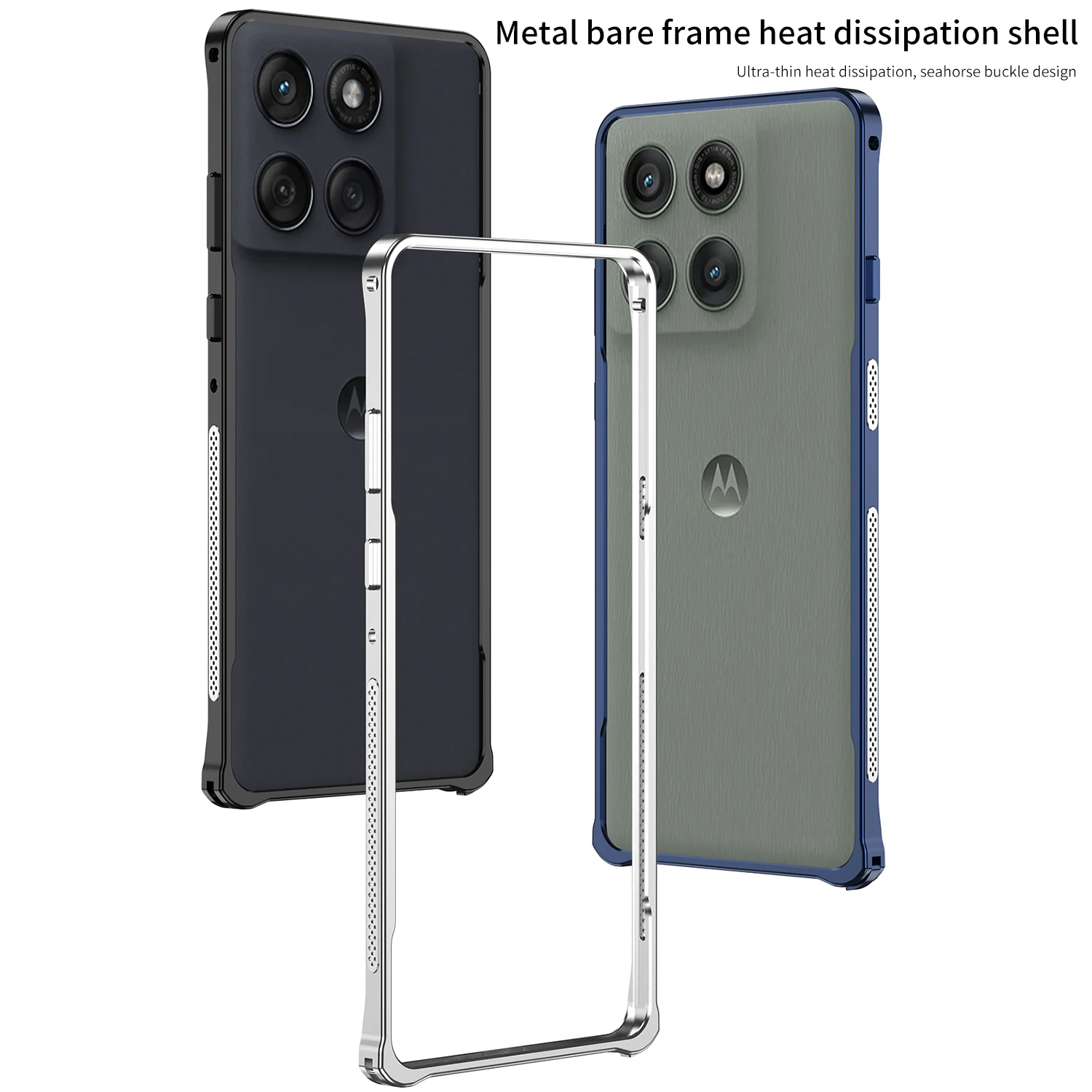 Ultra-Thin Metal Frame Case with Heat Dissipation and Seahorse Buckle Design