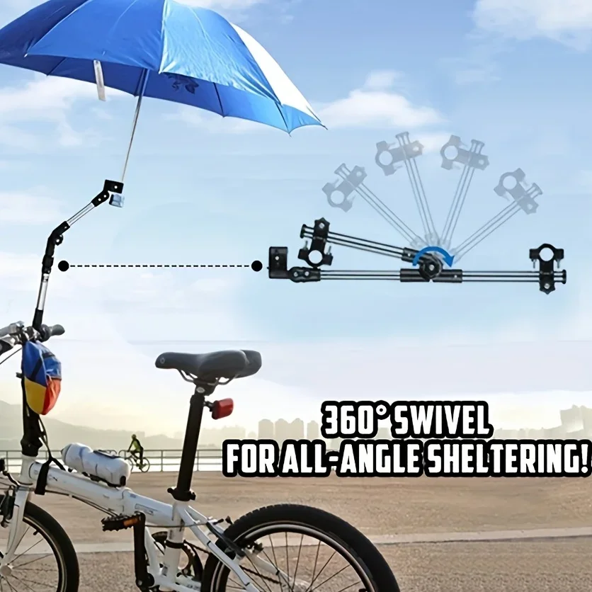 Foldable Bicycle Umbrella Frame, Stainless Steel Thick Steel Pipe Umbrella Support Frame, Umbrella Holder Riding Accessories