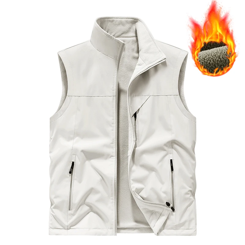 Leather Fishing Vest for Men Autumn Winter