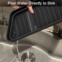 Reusable kitchen Fridge Accessories refrigerator Anti splash & overflow drainage mat silicone refrigerator drip catcher tray 2