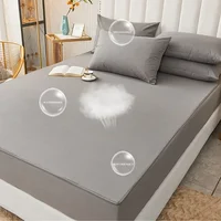 Housse de lit imperméable avec fermeture éclair, 6 côtés, protection de matelas tout compris, drap-housse antidérapant personnalisable 3