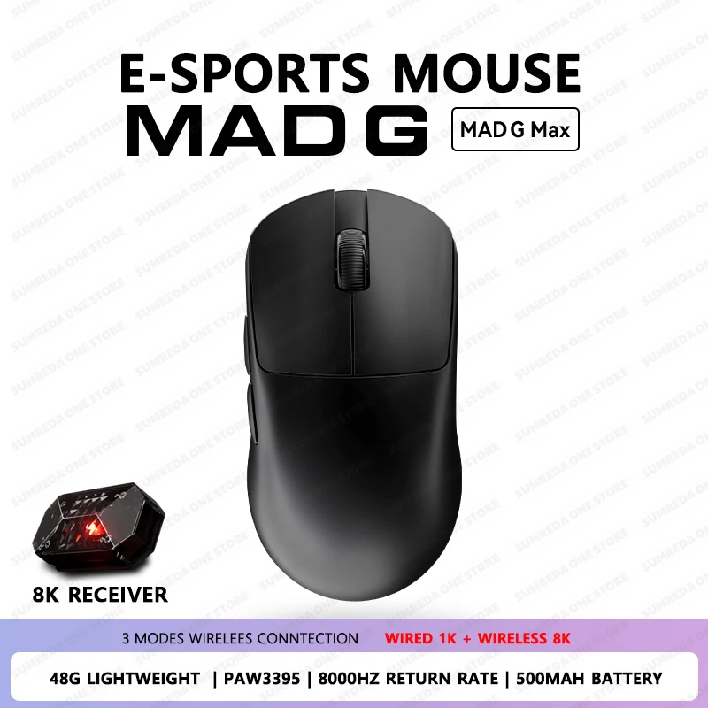 マウス・トラックボール Madlions Mad G Max 8k Madlions Mad G Wireless Mouse 8k Lightweight No Holes Custom
