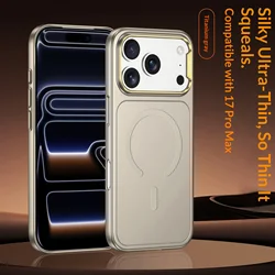 Frosted Slim Matte Magnetic Case with MagSafe Wireless Charging Compatibility - Ultra Thin Design - iPhone 17 Pro (TaiGray)