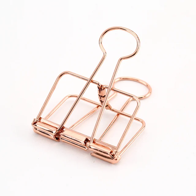 Mr Paper 8 Colors 3 Sizes Ins Colors Gold Sliver Rose Green Purple Binder Clips Large Medium Small Office Study Binder Clips Rose L