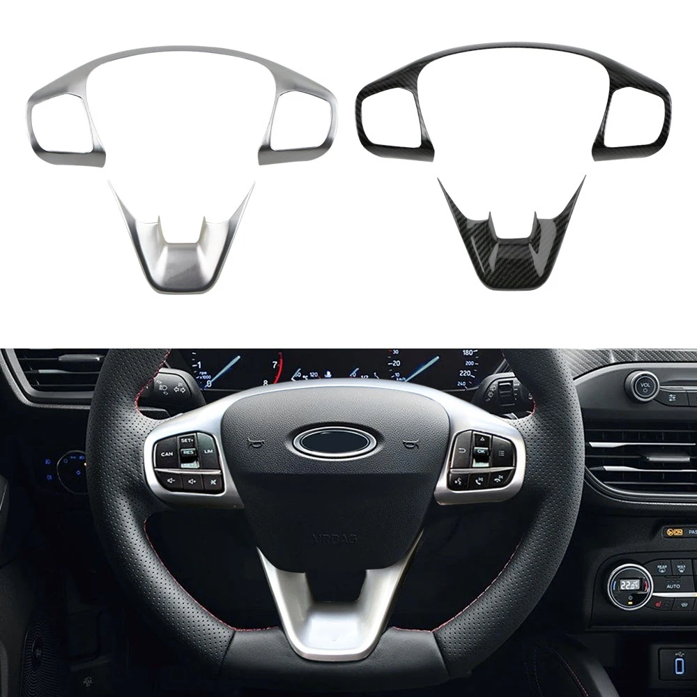 Für Ford Focus 2019 2020 MK4 Fiesta MK8 2017 2018 2019 ABS Innen Lenkrad Abdeckung Borte Aufkleber Auto Styling Zubehör
